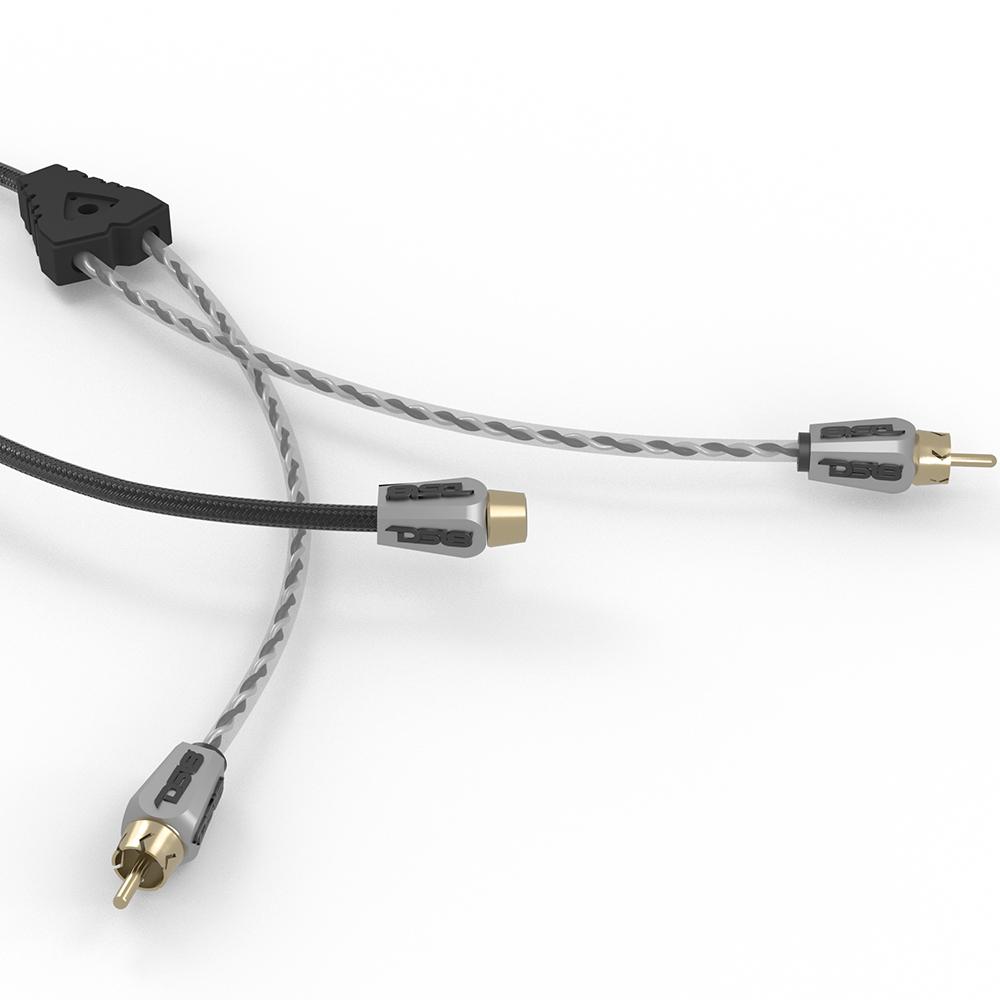 DS18 HQRCA-2F1MBK Level 3 RCA 100% Copper OFC Y Connector 2 FEMALE to 1 MALE - Black