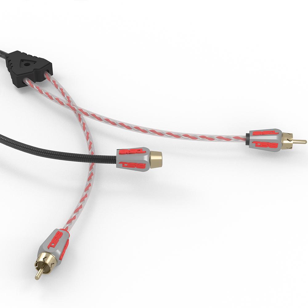 DS18 HQRCA-2F1MRD Level 3 RCA 100% Copper OFC Y Connector 2 FEMALE to 1 MALE - Red