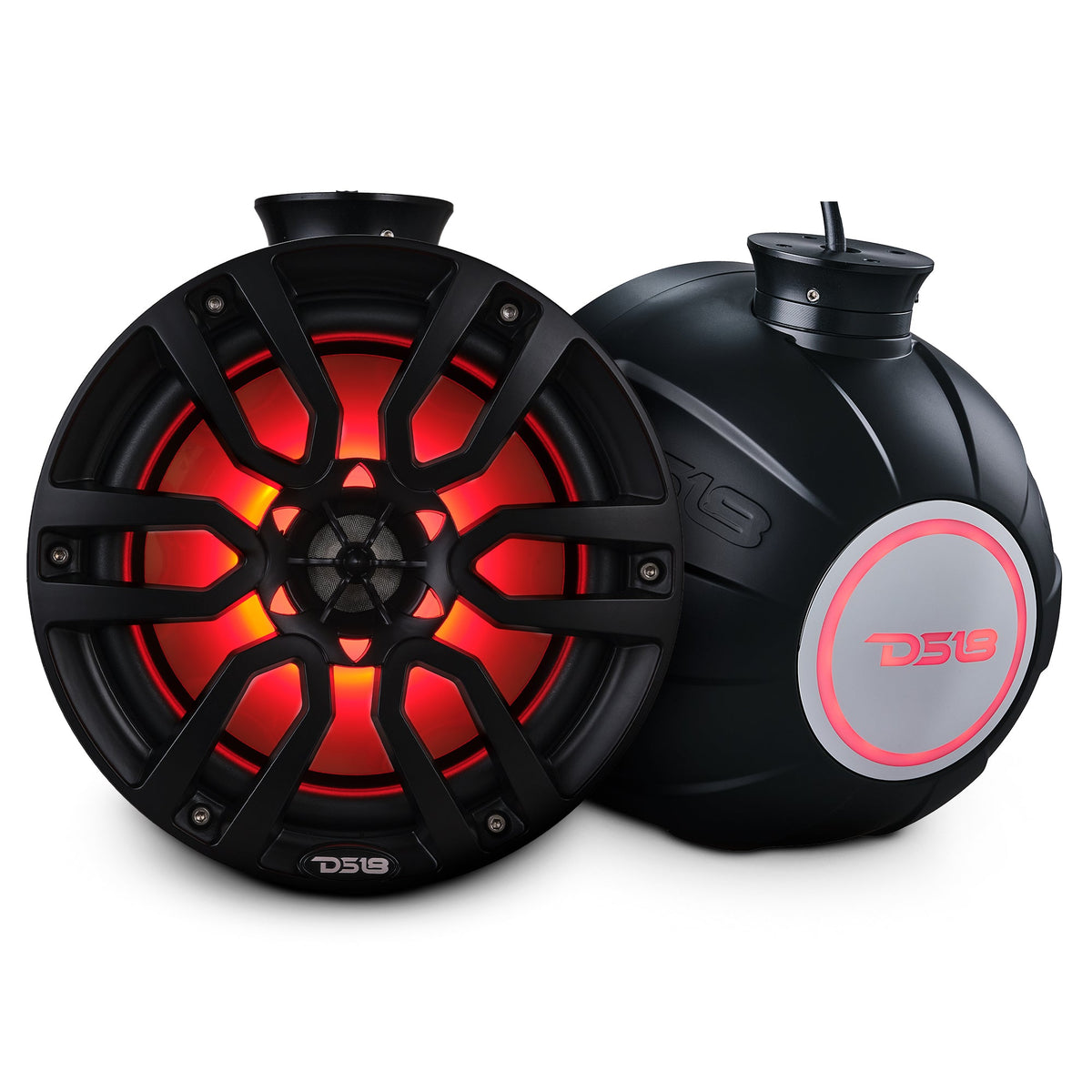 DS18 NXL-PS8BK NXL 8" Pod 375W Speaker with Integrated RGB LED Lights (Pair) - Perfect for Jet Skis - Black