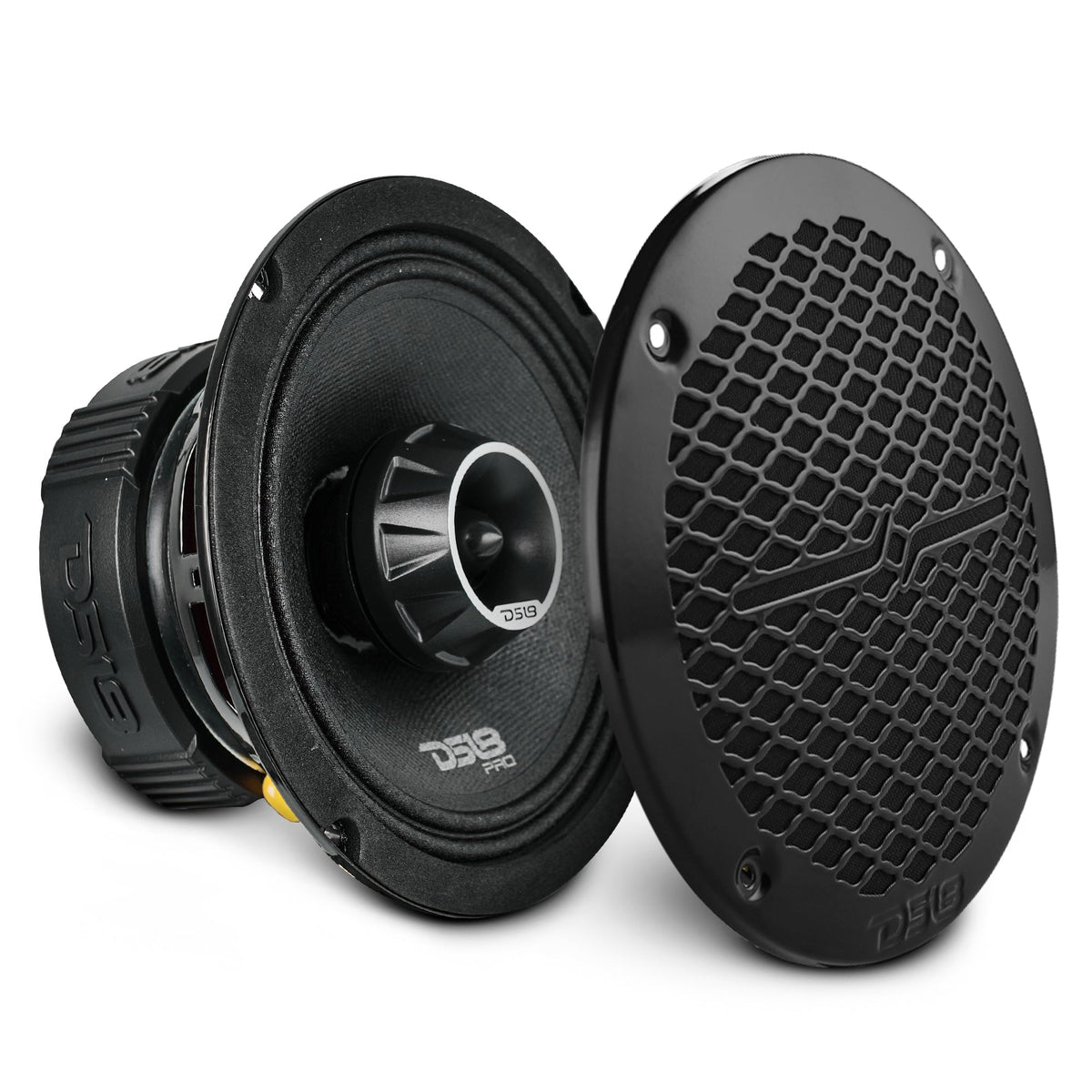 DS18 PRO-ZT6 PRO-ZT 6.5" Coaxial Mid-Range Loudspeaker with Water-Resistant Cone Built-in Bullet Tweeter and Grill | 225W RMS 4-Ohm