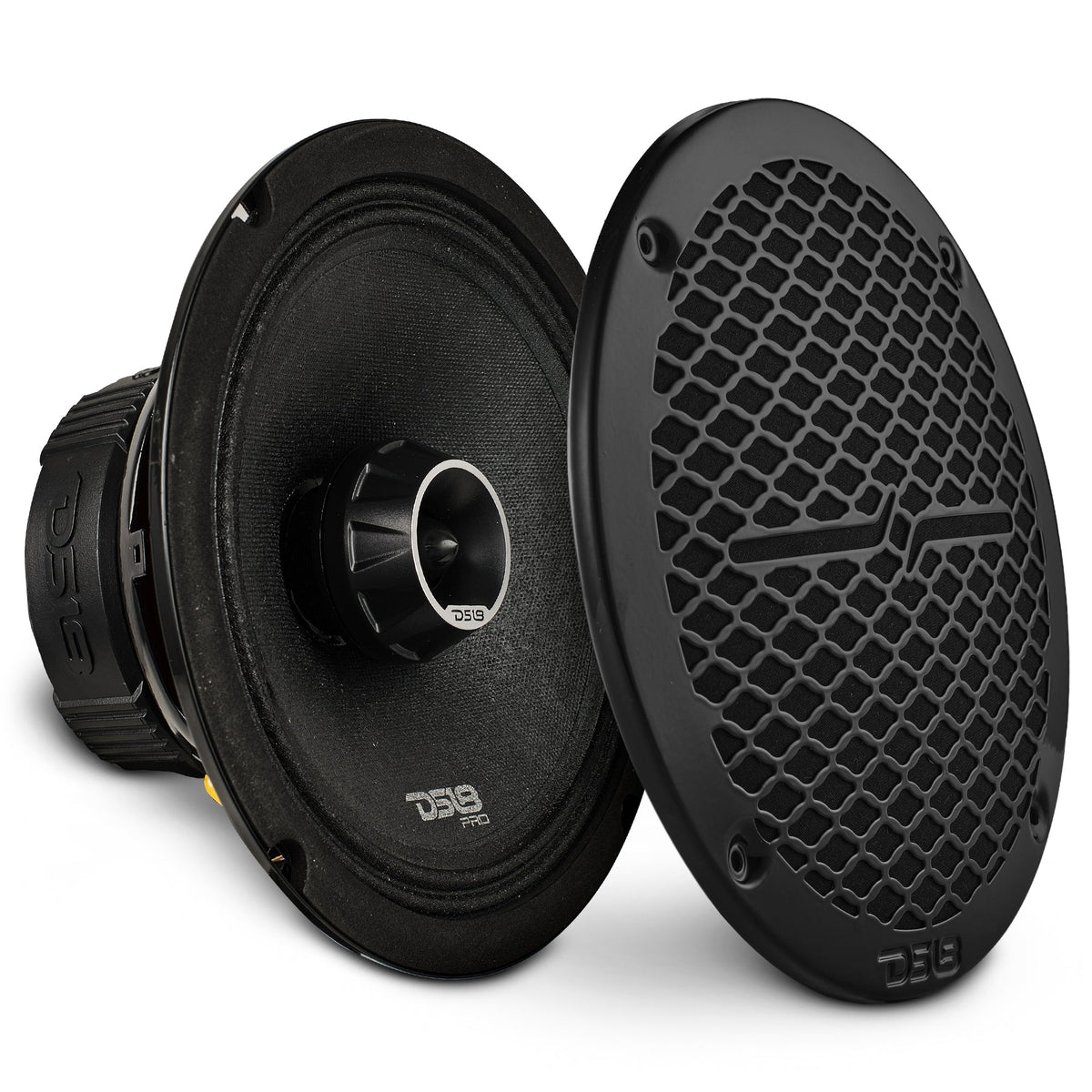 DS18 PRO-ZT8 PRO-ZT 8" Coaxial Mid-Range Loudspeaker with Water-Resistant Cone Built-in Bullet Tweeter and Grill | 275W RMS 4-Ohm
