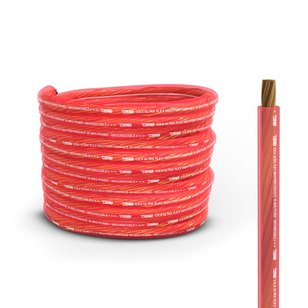 DS18 PW-1/0GA-50RD 1/0-GA CCA Ground, Power Cable, 50 Feet - Red