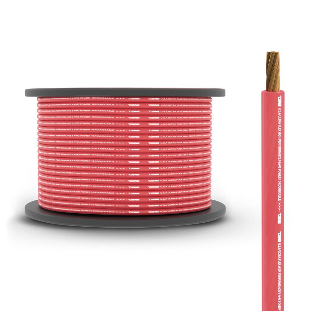 DS18 PW-8GA-250RD 8-GA CCA Ground, Power Cable, 250 Feet - Red