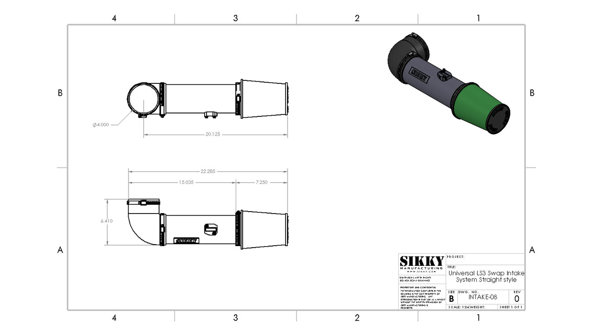 Sikky Universal LS3 Straight Intake System - image 2