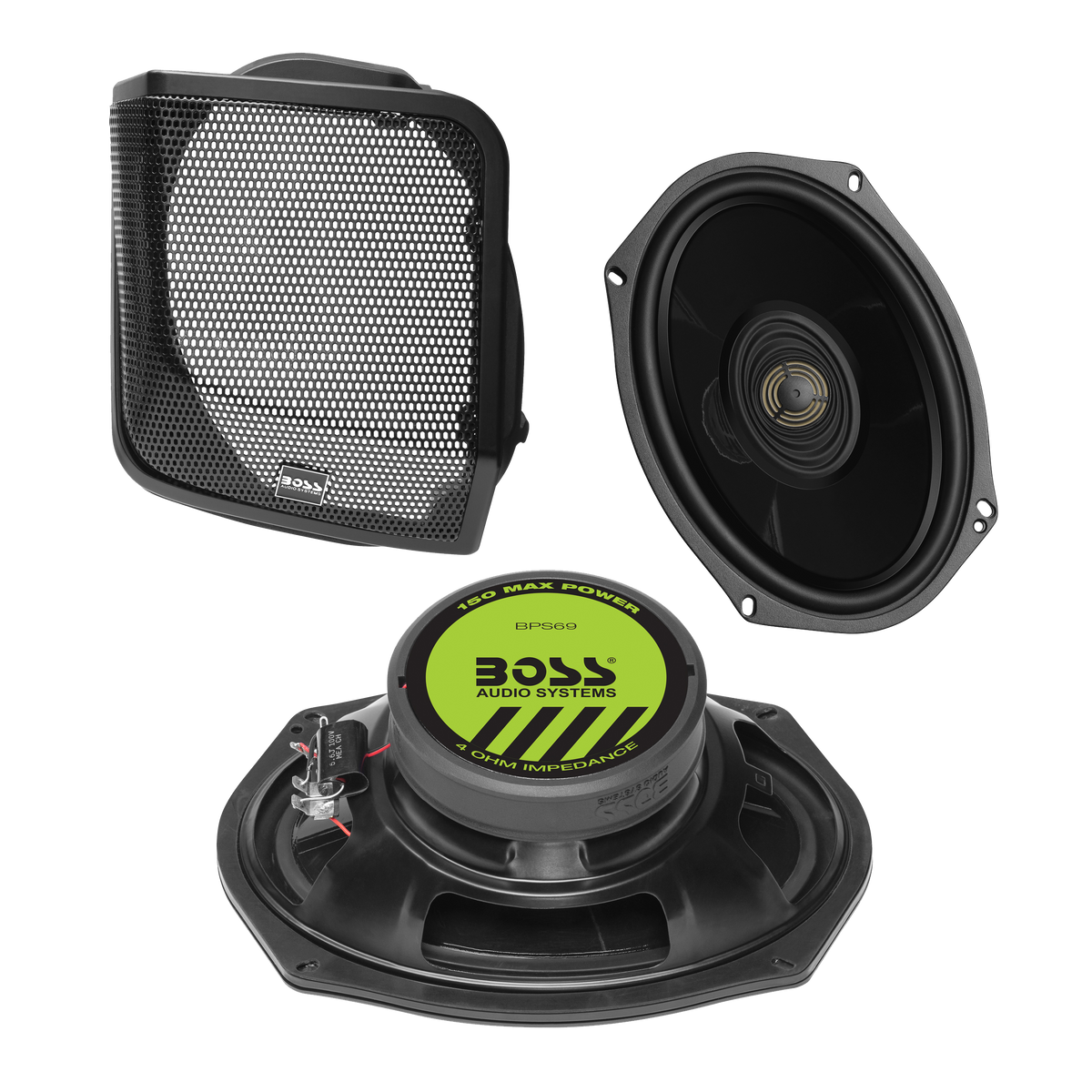 BOSS Audio BHD98 Speakers – Rubber Surround