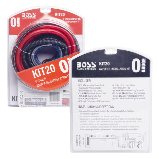 BOSS Audio KIT20 Accessory – 17 ft. 0 GA Matt Red Power Cable