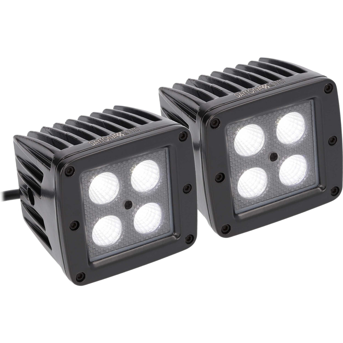 Daytona Lights Blackout 3" Cube Lights - 4 LED Flood (2Pk)