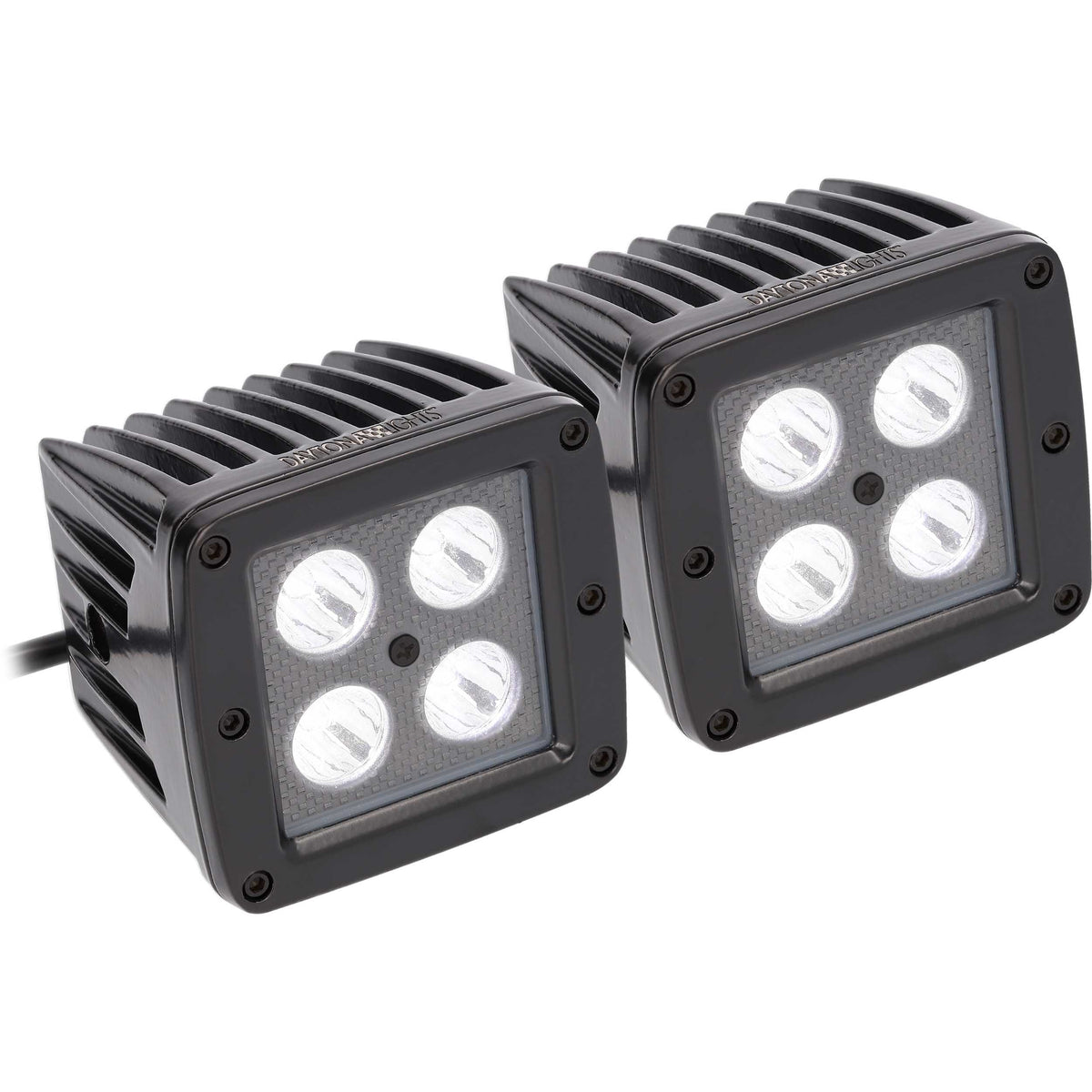 Daytona Lights Blackout 3" Cube Lights - 4 LED Spot (2Pk)