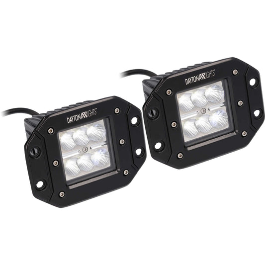 Daytona Lights Flush Mount Cube Lights 3.6" - Flood (2Pk)