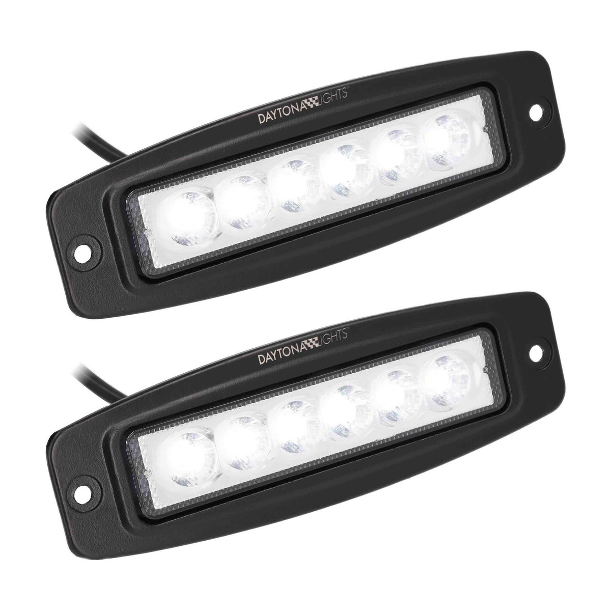Daytona Lights Flush Mount Driving Lights - 6 LED Spot (2Pk)