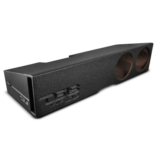 DS18 EBM-FFPCHEVY19-2X10 Subwoofer Enclosure for 2019-2024 Chevy Silverado and GMC Sierra 1500/2500/3500, Dual 10" Under Rear Seat Front-Fire Ported Box