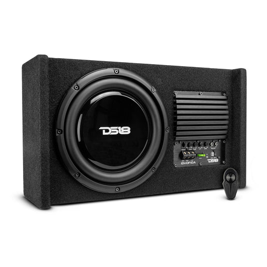 DS18 EN-DF10A 10" Loaded Amplified Shallow Down Fire Subwoofer Enclosure 250 Watts Rms