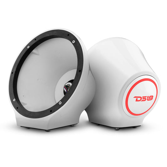 DS18 EN-JS8/WH 8” Universal Flat Mount Kick Panel Speaker Pod – Jet Skis, Jeeps, Motorcycles – RGB LED Lights - White