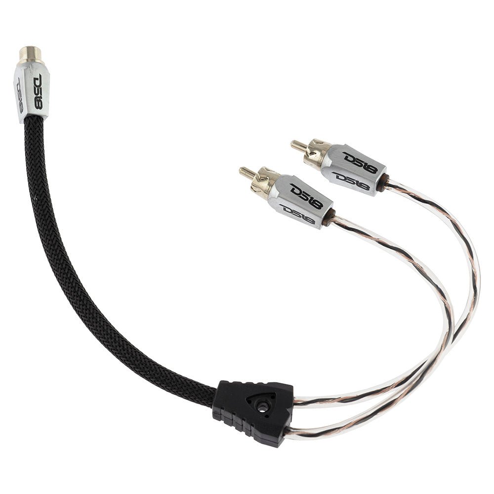 DS18 HQRCA-1F2MBK Level 3 RCA 100% Copper OFC Y Connector 1 FEMALE to 2 MALE - Black