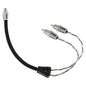 DS18 HQRCA-1F2MBK Level 3 RCA 100% Copper OFC Y Connector 1 FEMALE to 2 MALE - Black