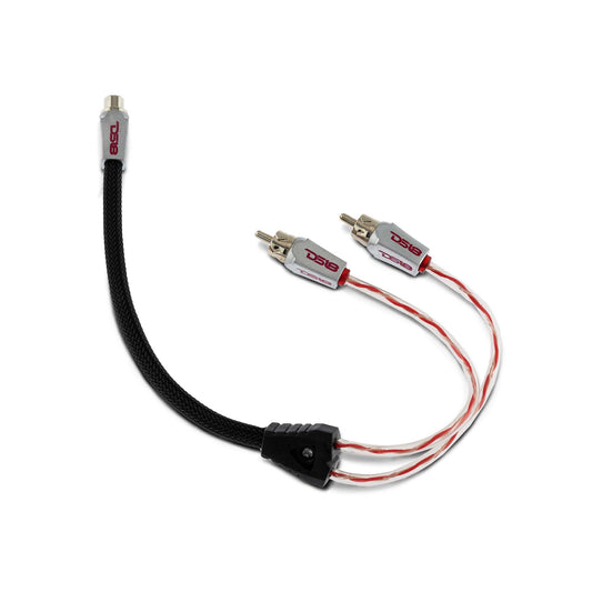 DS18 HQRCA-1F2MRD Level 3 RCA 100% Copper OFC Y Connector 1 FEMALE to 2 MALE - Red