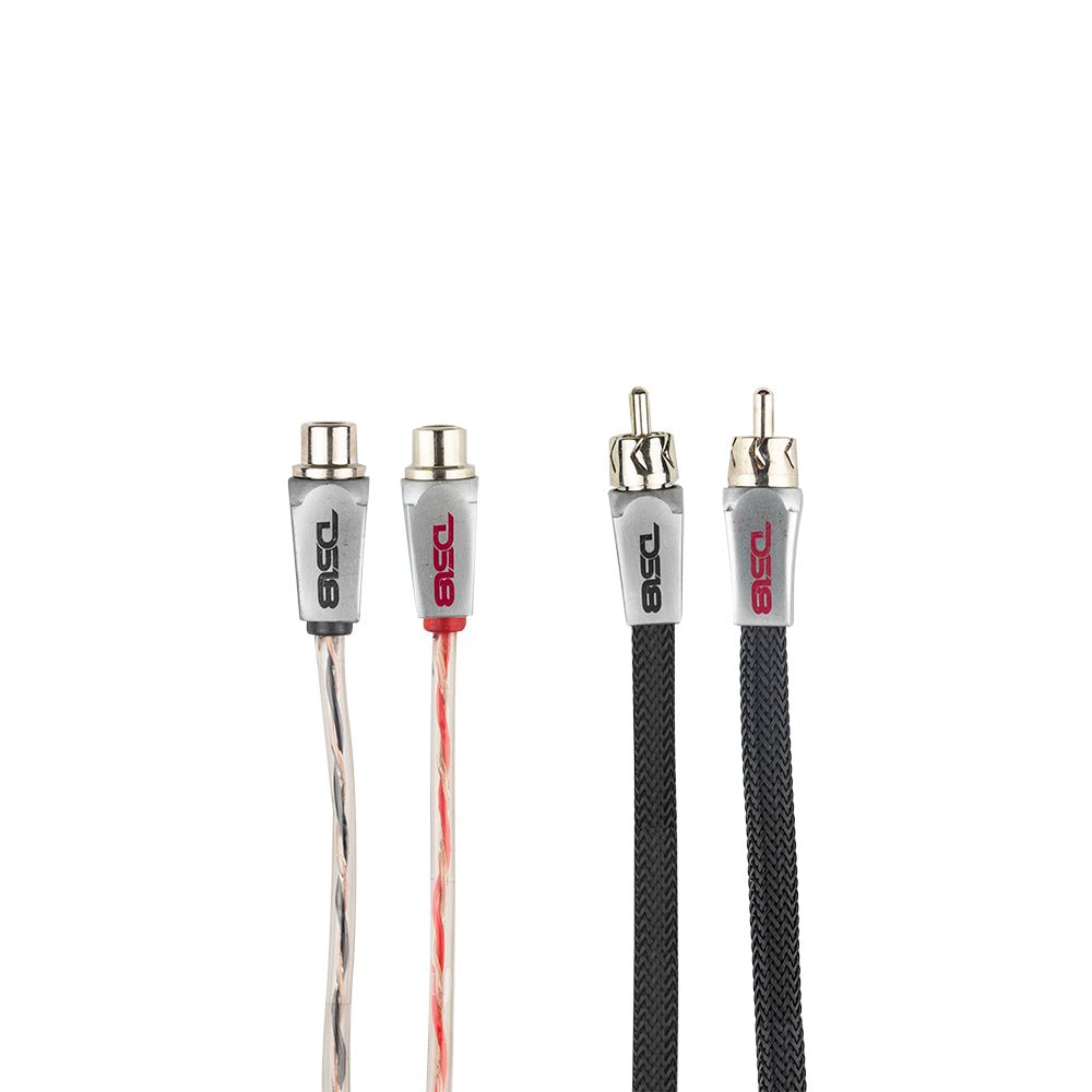 DS18 HQRCA-2F1MKIT Level 3 RCA 100% Copper OFC Y Connector 2 FEMALE  to 1 MALE -  BLACK / RED Kit