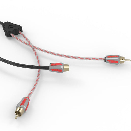 DS18 HQRCA-2F1MRD Level 3 RCA 100% Copper OFC Y Connector 2 FEMALE to 1 MALE - Red