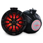 DS18 NXL-PS8BK NXL 8" Pod 375W Speaker with Integrated RGB LED Lights (Pair) - Perfect for Jet Skis - Black