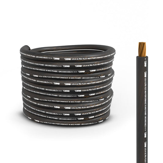 DS18 PW-1/0GA-50BK 1/0-GA CCA Ground, Power Cable, 50 Feet - Black