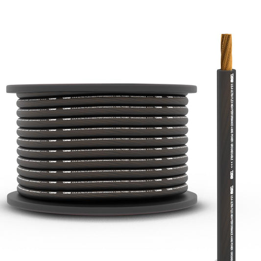 DS18 PW-4GA-100BK 4-GA CCA Ground, Power Cable, 100 Feet - Black