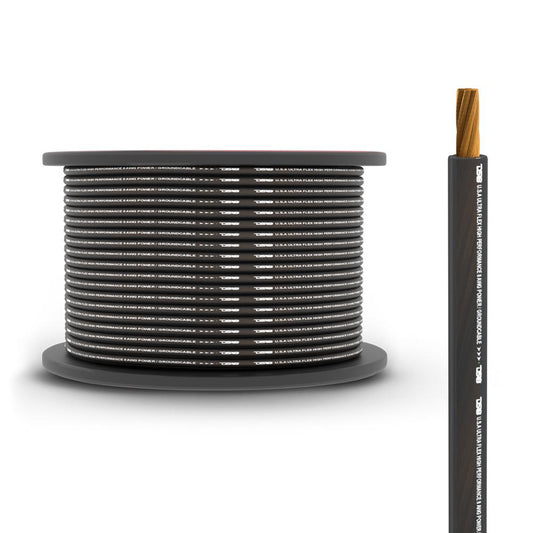 DS18 PW-8GA-250BK 8-GA CCA Ground, Power Cable, 250 Feet - Black
