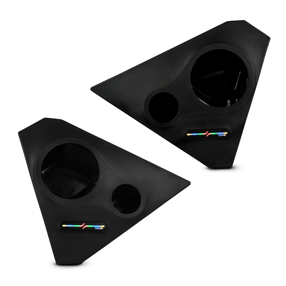 DS18 SLG-FKP6V2 Polaris Slingshot Front Kick Empty Panel Pods With Digital LED Lights fits 2 x 6.5" Speakers and 2 x 3.8" Bullet Tweeters | 2015 - Current