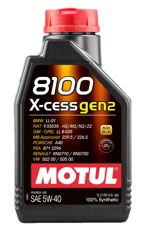 Motul 8100 X-CESS GEN2 5W-40 full synthetic engine oil 1L