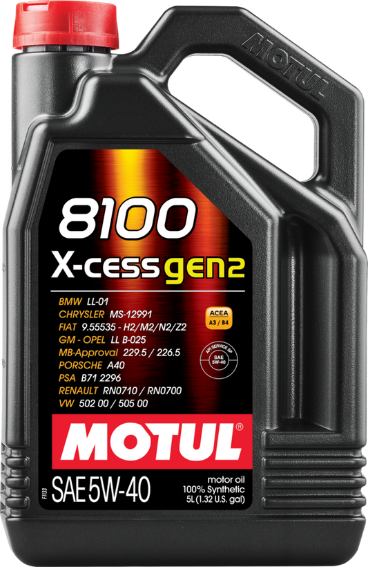 Motul 8100 X-CESS GEN2 5W-40 full synthetic engine oil 5L