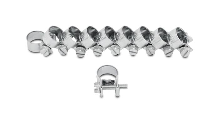 Vibrant Performance Fuel Injector Style Mini Hose Clamp: 8mm-10mm (Pack of 10)