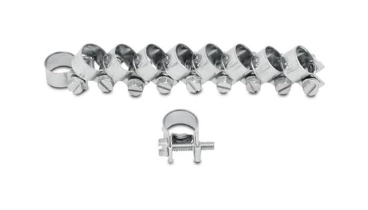 Vibrant Performance Fuel Injector Style Mini Hose Clamp: 8mm-10mm (Pack of 10)