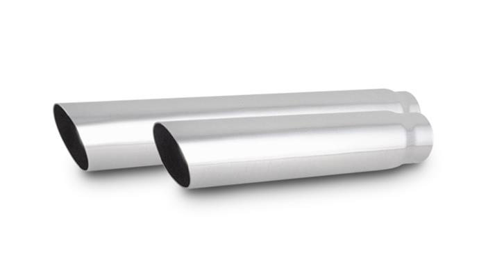 Vibrant Performance 3" Round Stainless Steel Tip (Single Wall, Angle Cut) - 2.5" inlet, 11" long