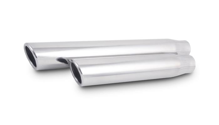 Vibrant Performance 3.5" Round Stainless Steel Tip (Single Wall, Angle Cut) - 3" inlet, 11" long